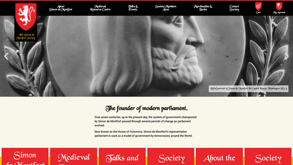Screenshot of the Simon De Montfort Society website