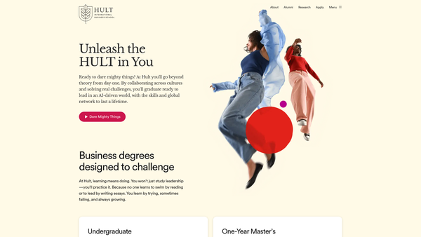 Screenshot of the Hult International Business School Ltd website