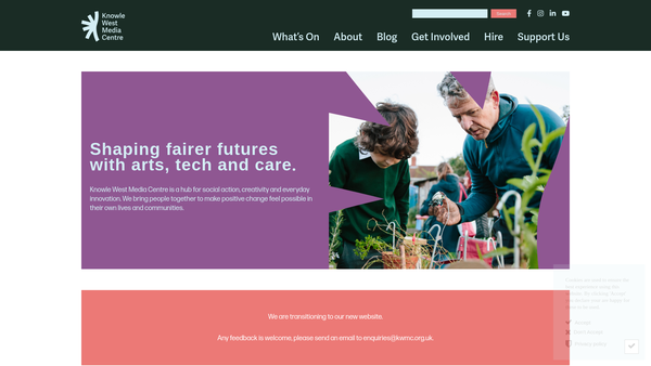 Screenshot of the Knowle West Media Centre website