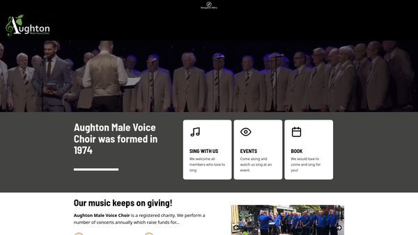 Screenshot of the Aughton Male Voice Choir website