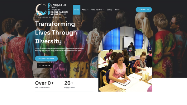 Screenshot of the Doncaster Ethnic Minority Regeneration Partnership website