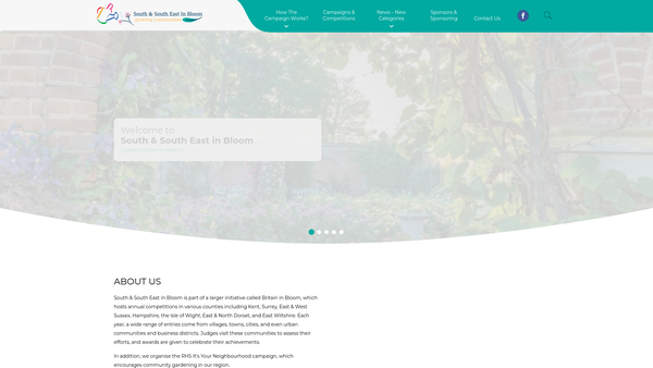 Screenshot of the South And South East In Bloom website