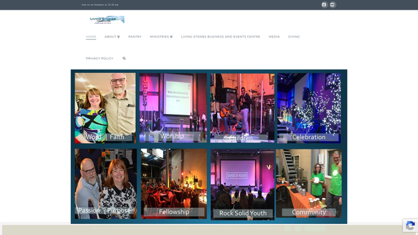 Screenshot of the Living Stones Christian Life And Media Centre website