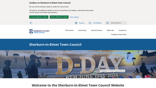 Screenshot of the Sherburn-In-Elmet Recreation And Sports Ground website
