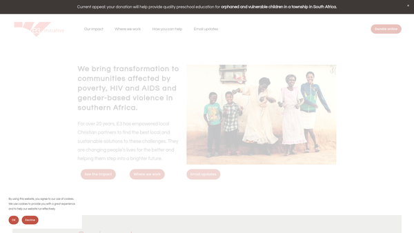 Screenshot of the E3 Initiative website