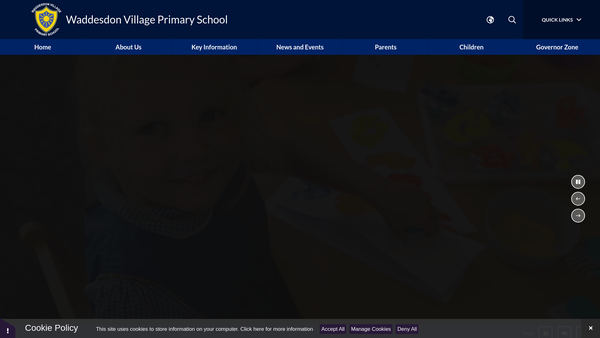 Screenshot of the Waddesdon Village Primary School Fund website
