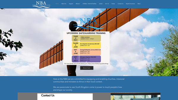 Screenshot of the Northern Baptist Association website