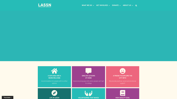 Screenshot of the Leeds Asylum Seekers Support Network website