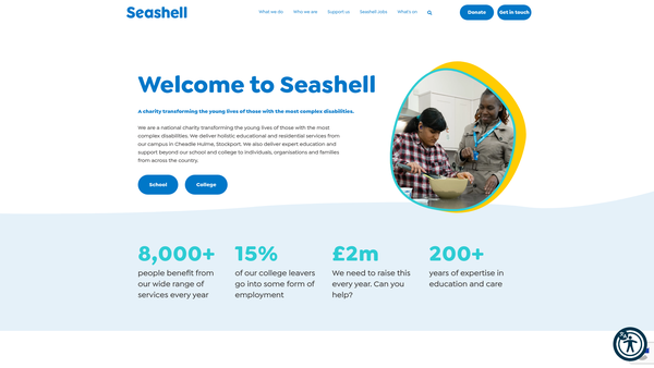 Screenshot of the Seashell Trust website