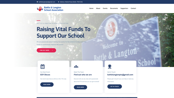 Screenshot of the Battle & Langton School Association website