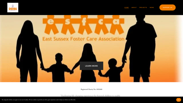 Screenshot of the East Sussex Foster Care Association website