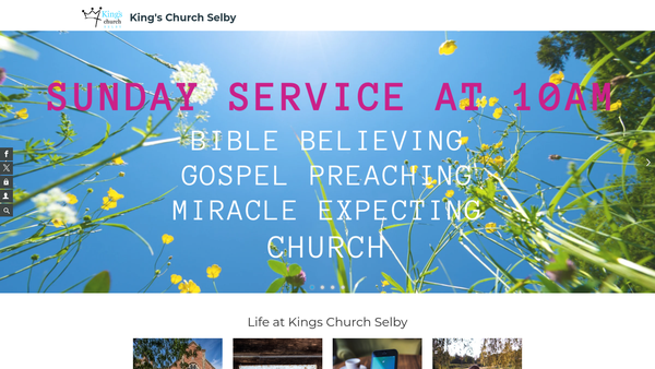 Screenshot of the K C Outreach Selby website