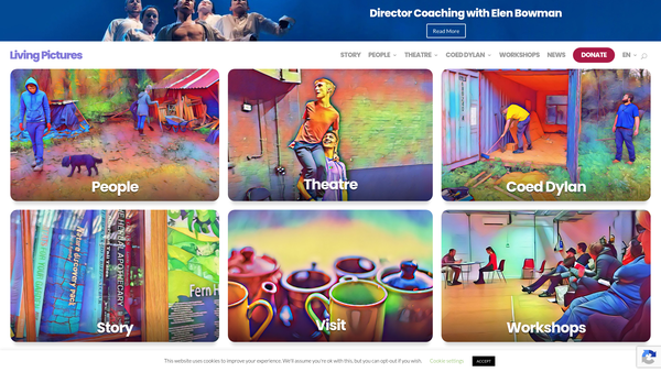 Screenshot of the Living Pictures Productions Limited website