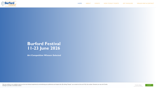 Screenshot of the The Burford Festival website
