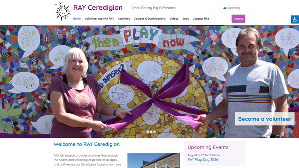 Screenshot of the Ray Ceredigion website