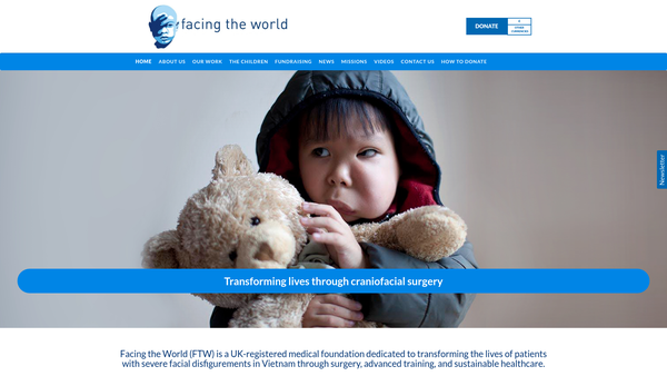 Screenshot of the Facing The World website
