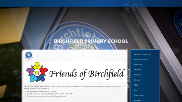 Screenshot of the Friends Of Birchfield School website