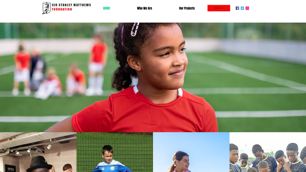 Screenshot of the The Sir Stanley Matthews Foundation website