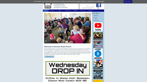 Screenshot of the Duncan Road Church Trust website