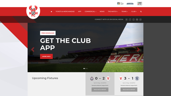 Screenshot of the Kidderminster Harriers FC Football In The Community website