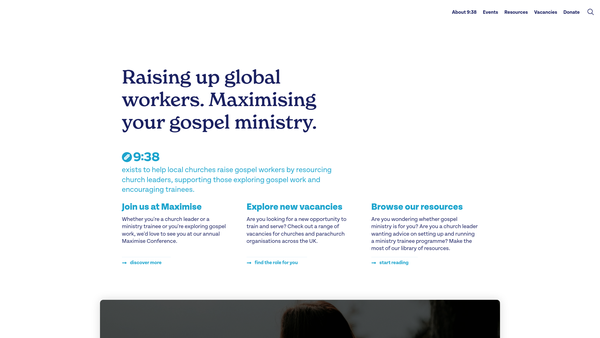 Screenshot of the Nine Thirty Eight 9:38 website