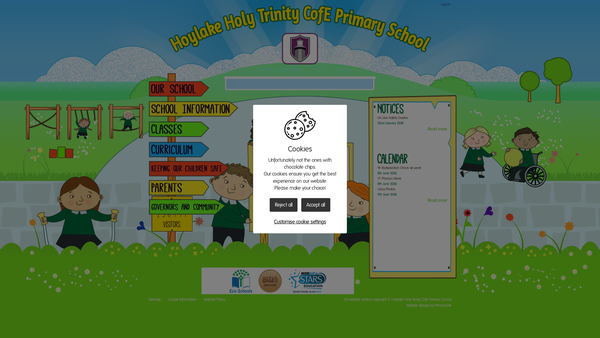 Screenshot of the Holytrinity School PTA website