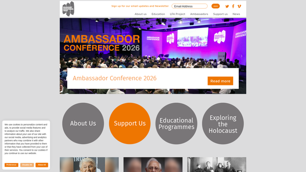 Screenshot of the Holocaust Educational Trust website