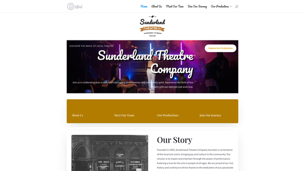 Screenshot of the Sunderland Theatre Company website
