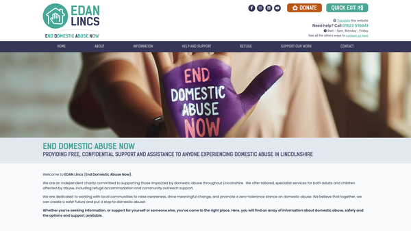 Screenshot of the EDAN Lincs website