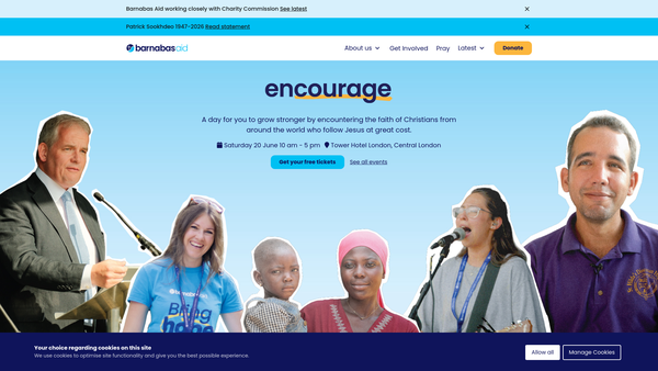 Screenshot of the Barnabas Fund website