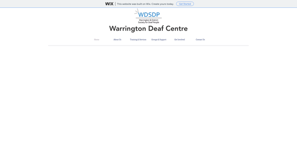 Screenshot of the Warrington & District Society For Deaf People website