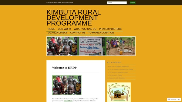 Screenshot of the The Kimbuta Rural Development Programme (UK) website