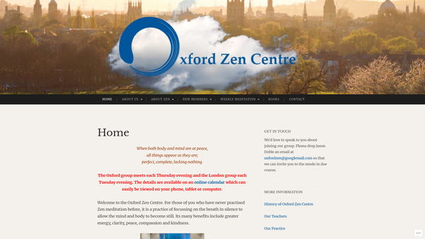 Screenshot of the The Oxford Zen Centre Of Sanbo Zen, Kamakura, Japan website
