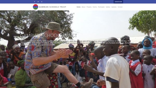 Screenshot of the The Gambian Schools Trust website