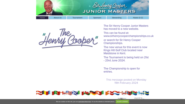 Screenshot of the The Sir Henry Cooper Junior Masters Charitable Trust website