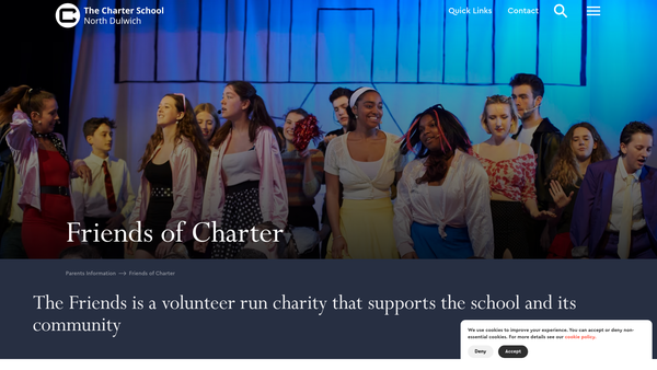 Screenshot of the Friends of the Charter School North Dulwich website