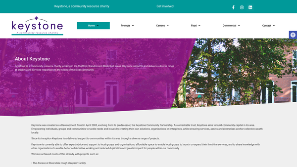 Screenshot of the Keystone Development Trust website