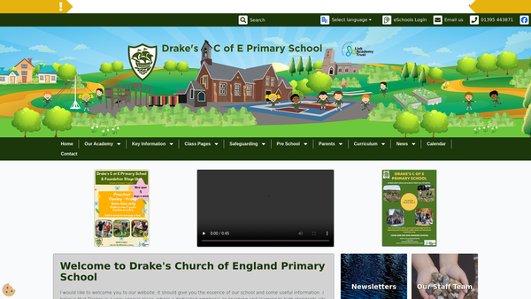 Screenshot of the Drakes School PTFA website