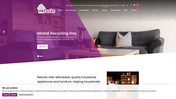 Screenshot of the Refurbs Flintshire website