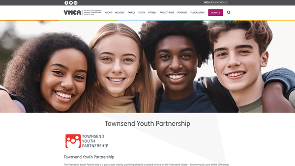 Screenshot of the Townsend Youth Partnership website