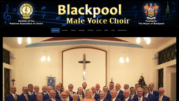 Screenshot of the Blackpool Male Voice Choir website
