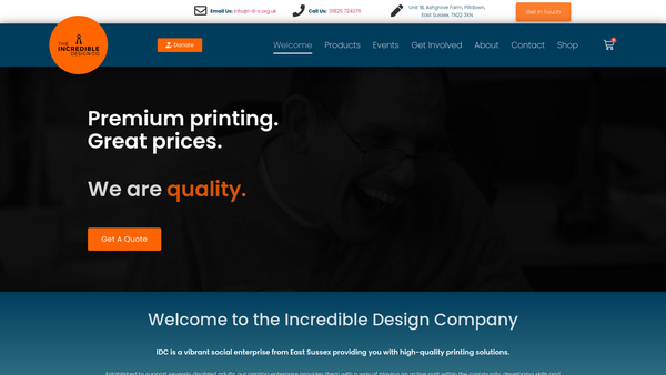 Screenshot of the The Incredible Design Company website