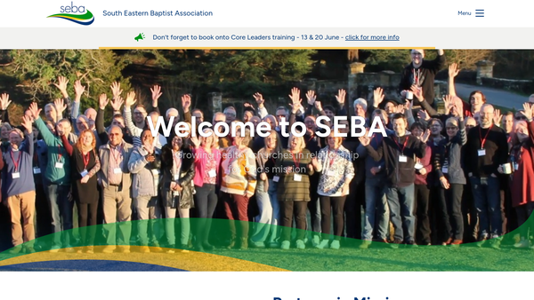Screenshot of the South Eastern Baptist Association website