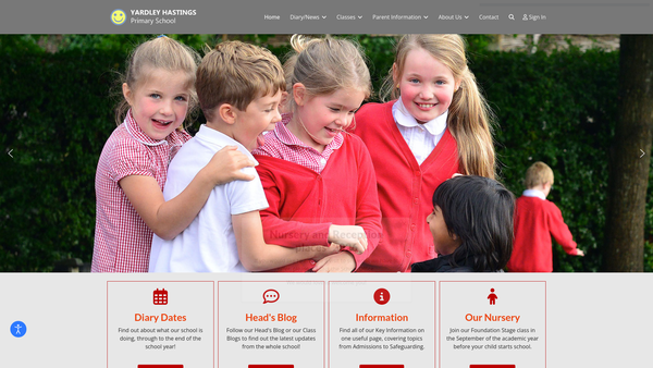Screenshot of the Friends Of Yardley Hastings School website
