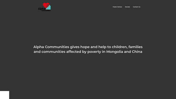 Screenshot of the Alpha Communities website