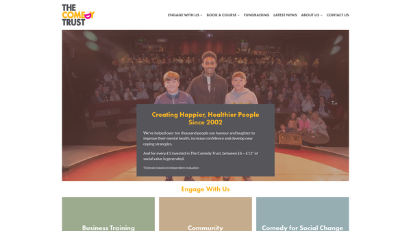 Screenshot of the The Comedy Trust website