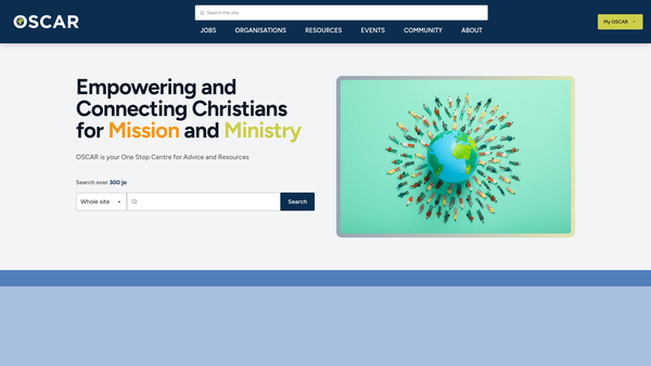 Screenshot of the Oscar UK Information Service For World Mission website