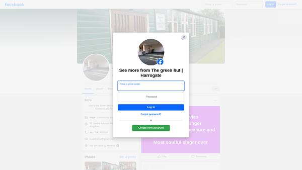Screenshot of the Harlow Community Centre Association website