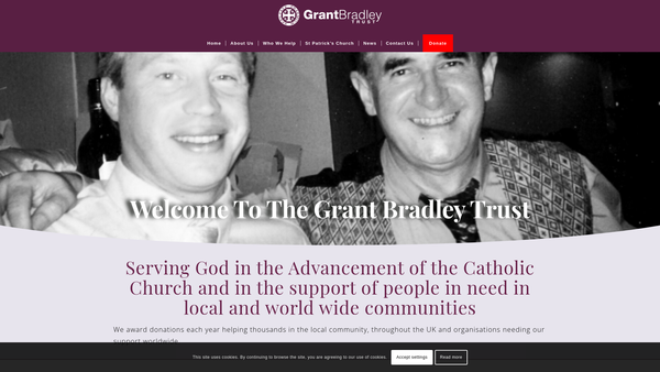 Screenshot of the The Grant Bradley Charitable Trust website
