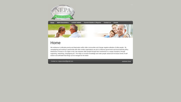 Screenshot of the North East Pensioners Association website
